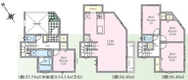 宮前区馬絹3丁目　全2棟2号棟