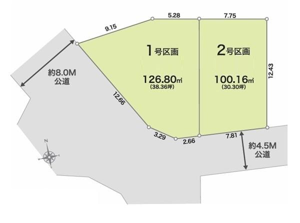 旭区金が谷２丁目　全２区画１号区画