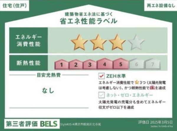 鶴見区北寺尾1丁目 全1棟1号棟(省エネ性能ラベル)