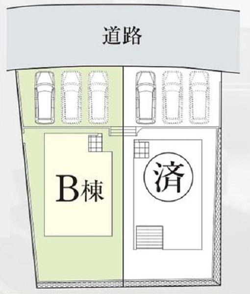鎌倉市梶原3丁目 全2棟B棟(全体区画図)