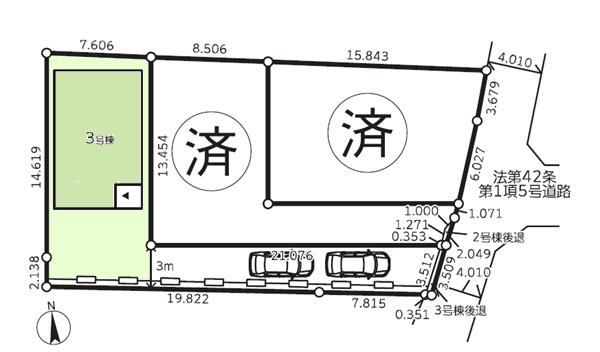 瀬谷区本郷4丁目 全3棟3号棟(全体区画図)