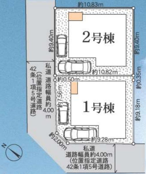 泉区中田東4丁目 全2棟2号棟(区画図)