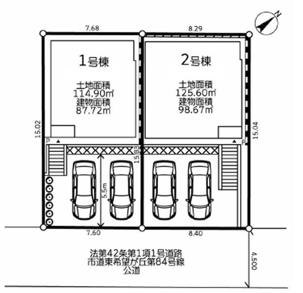 旭区中沢３丁目　全２棟２号棟