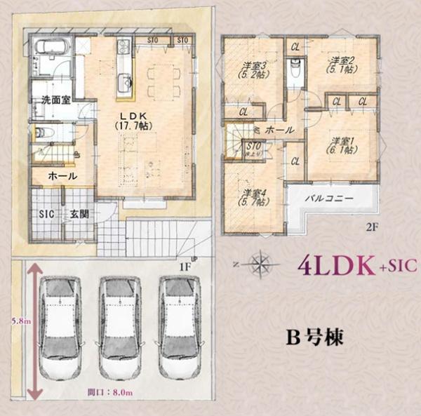 旭区今宿東町　全２棟Ｂ号棟