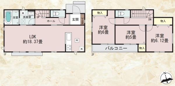 泉区中田東2丁目 全4棟C号棟