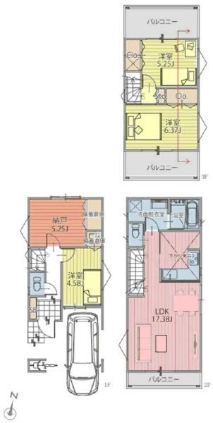 西区霞ケ丘　全３棟２号棟