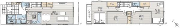 西区元久保町 全3棟1号棟