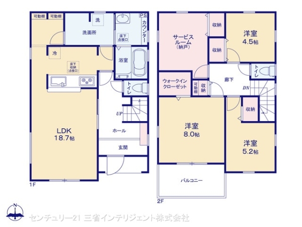 三郷市鷹野4丁目の新築一戸建(間取り)