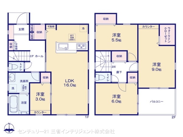 三郷市鷹野4丁目の新築一戸建(間取り)