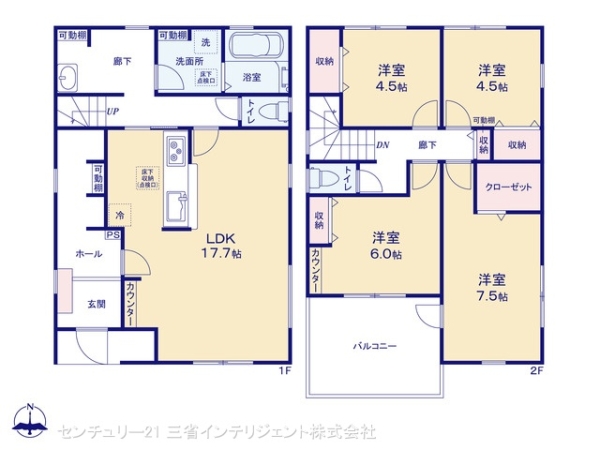 三郷市鷹野4丁目の新築一戸建(間取り)