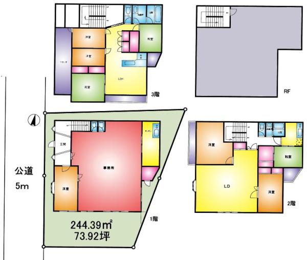 草加市旭町3丁目一棟売事務所兼居宅