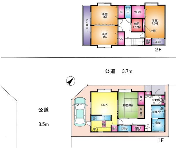 越谷市大字下間久里の中古一戸建