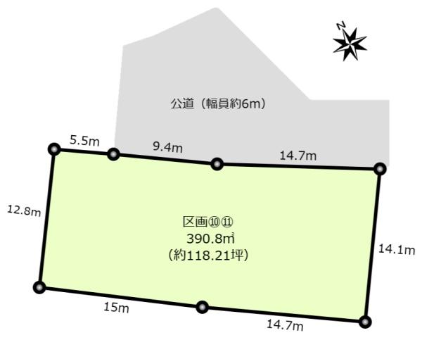 君津市杉谷分譲地　全15区画　区画⑩⑪（セット区画C）
