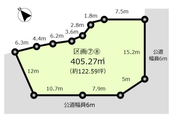 君津市杉谷分譲地　全15区画　区画⑦⑧（セット区画B）