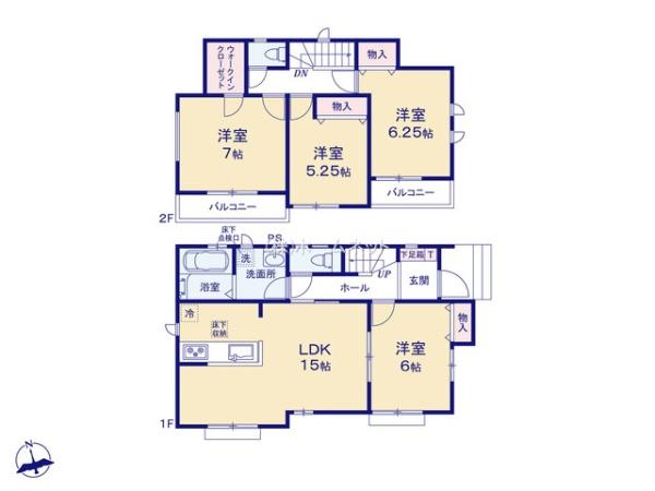 第1期三郷市早稲田全4棟　新築戸建　C号棟
