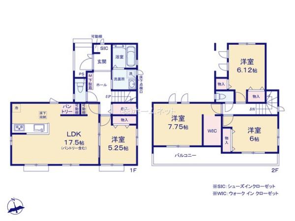 三郷市早稲田Ⅲ全1棟　新築戸建　1号棟