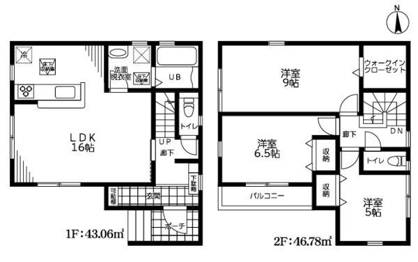 三郷市高州全1棟　新築戸建　1号棟