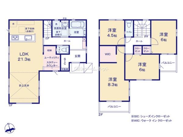 三郷市早稲田7期全1棟　新築戸建　1号棟