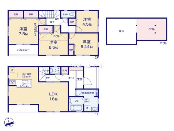 三郷市早稲田7期全1棟　新築戸建　1号棟