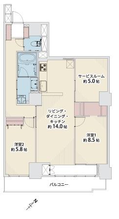 パークフィールドみさとテラ・ウエスト四街区一号館　4階