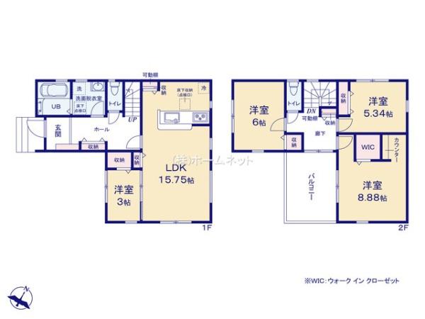 三郷市上口2期全1棟　新築戸建　1号棟