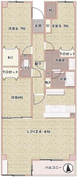 パークフィールドみさとテラ・ウエスト2街区1号館　10階