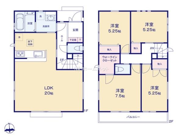 三郷市高州1丁目全2棟　新築戸建　1号棟