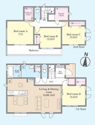 三郷市鷹野1丁目全2棟　新築戸建　B号棟