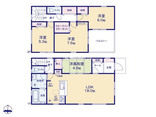 三郷市鷹野17期全6棟　新築戸建　4号棟
