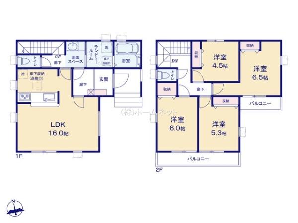 三郷市早稲田第10全2棟　新築戸建　1号棟