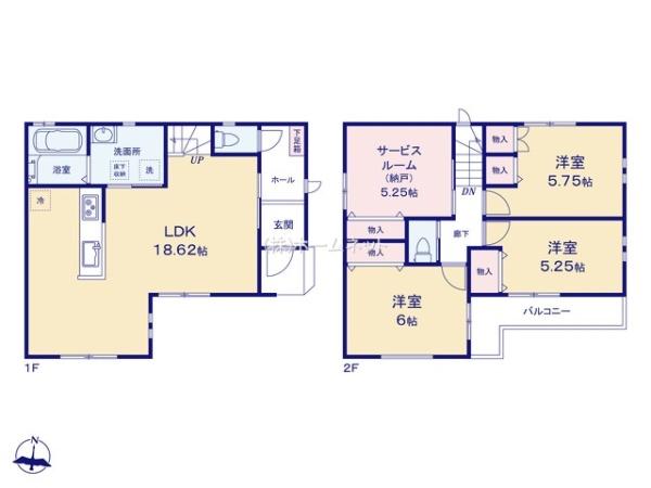 八潮市八條全1棟　新築戸建　1号棟