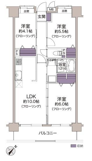 ライオンズシティ三郷　6階