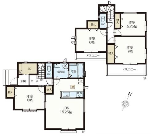 吉川市中曽根1丁目全9棟 新築戸建 F号棟