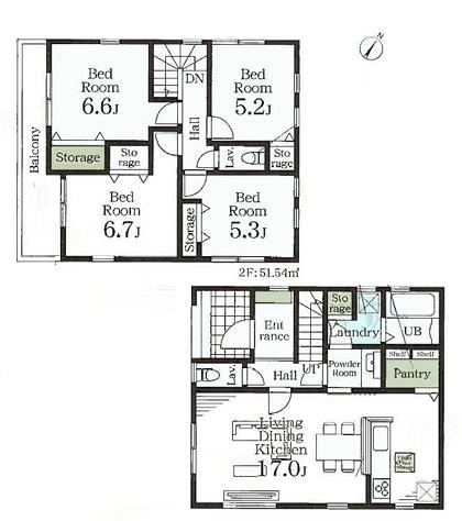 三郷市新和第3全3棟 新築戸建 2号棟