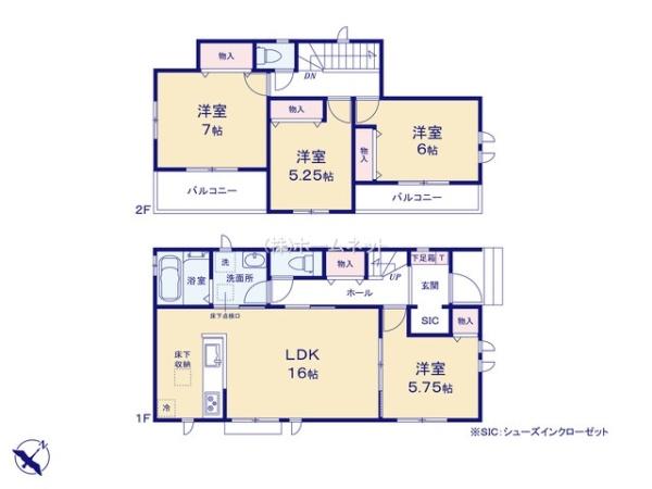 八潮市鶴ケ曽根全3棟　新築戸建　C号棟