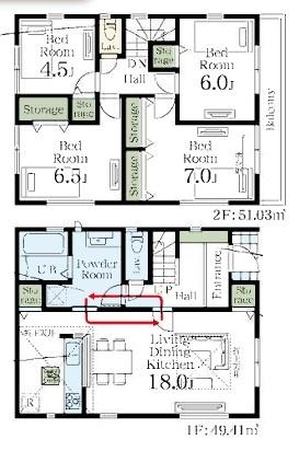 八潮市大瀬全2棟 新築戸建 1号棟