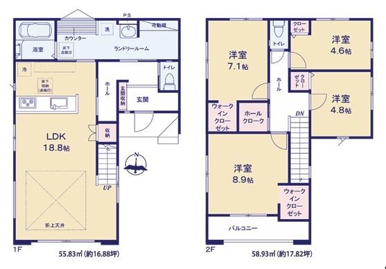 吉川市木売全1棟　新築戸建　1号棟
