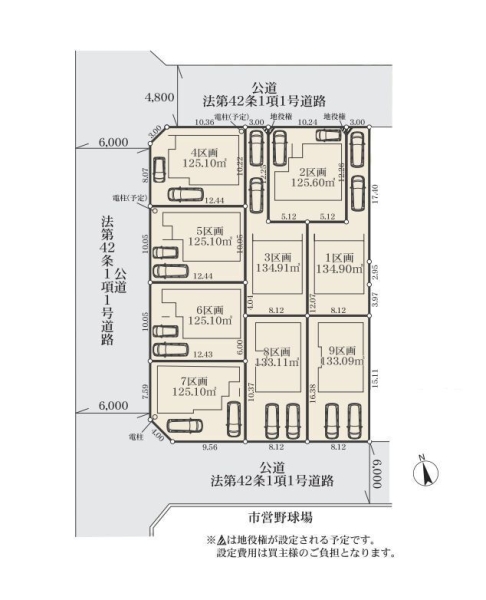 大和市上和田　建築条件なし売地　7区画