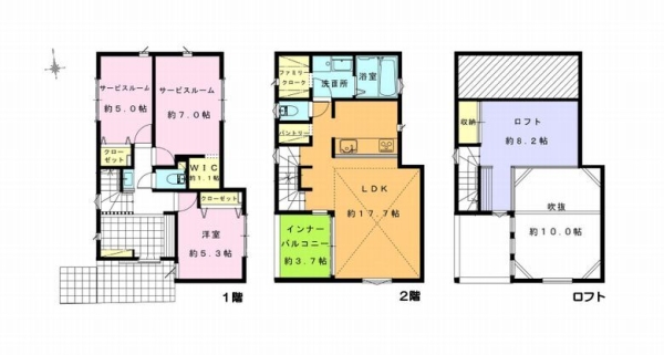 綾瀬市綾西5丁目　新築戸建　全2棟　B号棟