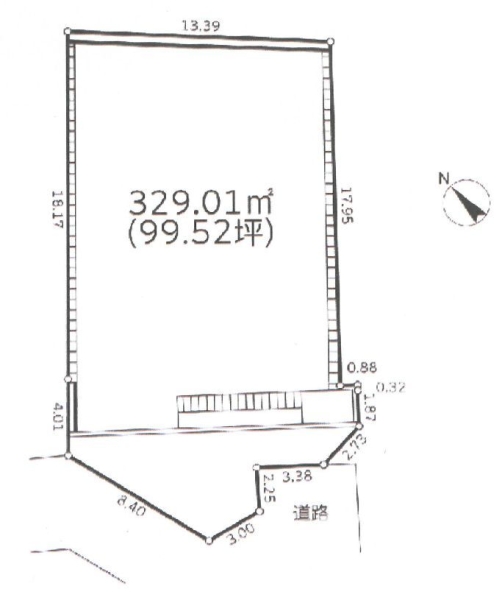 町田市南大谷3丁目　建築条件なし売地