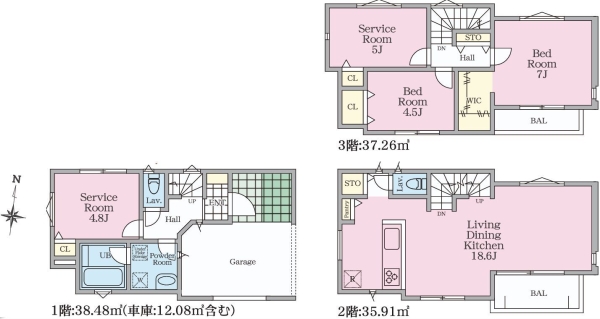 横浜市戸塚区矢部町　新築戸建　全２棟　１号棟