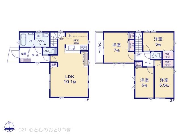 大和市福田8丁目12期　新築分譲住宅　1号棟