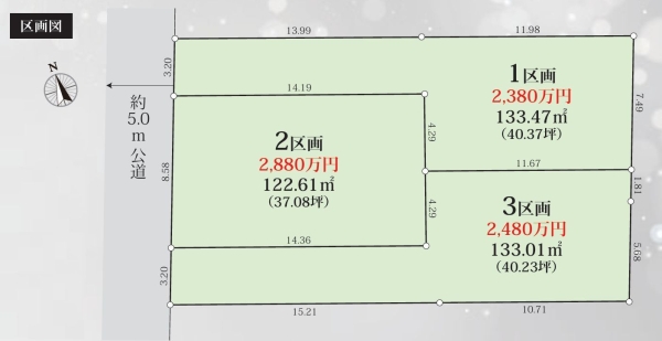 藤沢市用田　土地　全3区画　3区画