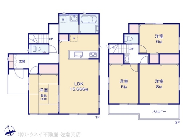 四街道市内黒田1号棟新築戸建全2棟