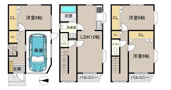 東大阪市中石切町５丁目の中古一戸建て