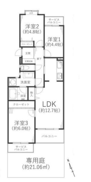 ライオンズマンション中山ガーデンＣ棟【#専用庭#日当たり◎】