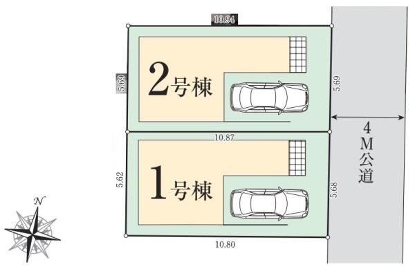 【1号棟】川崎区新築戸建ビルトイン車庫対面キッチン