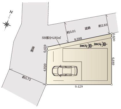 【1号棟】金沢区新築戸建角地WICビルトイン車庫