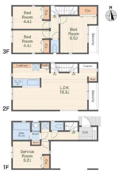 【3号棟】旭区新築戸建リビング階段納戸パントリー