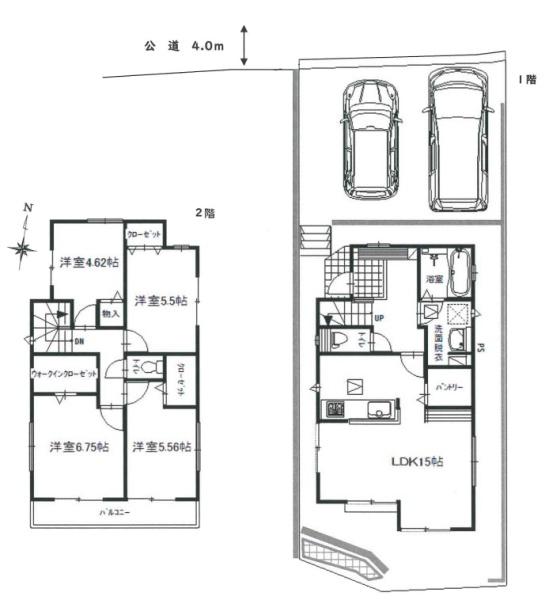 旭区新築戸建カースペ2台WICパントリー南BL